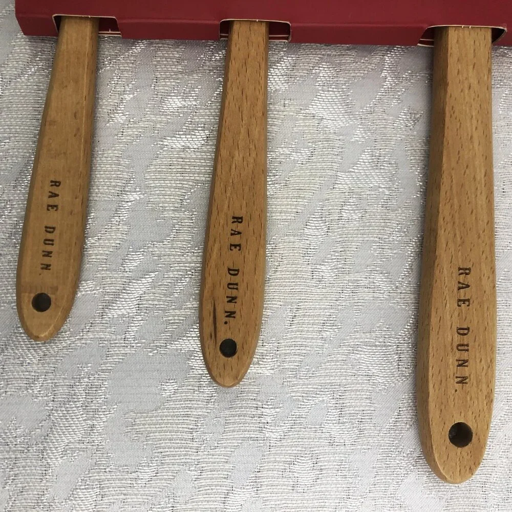 Rae Dunn Silicone Spatula Set 3 pc Believe–Cheer–Merry Holiday Kitchen Décor NWT